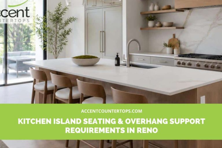 island overhang seating supports Reno